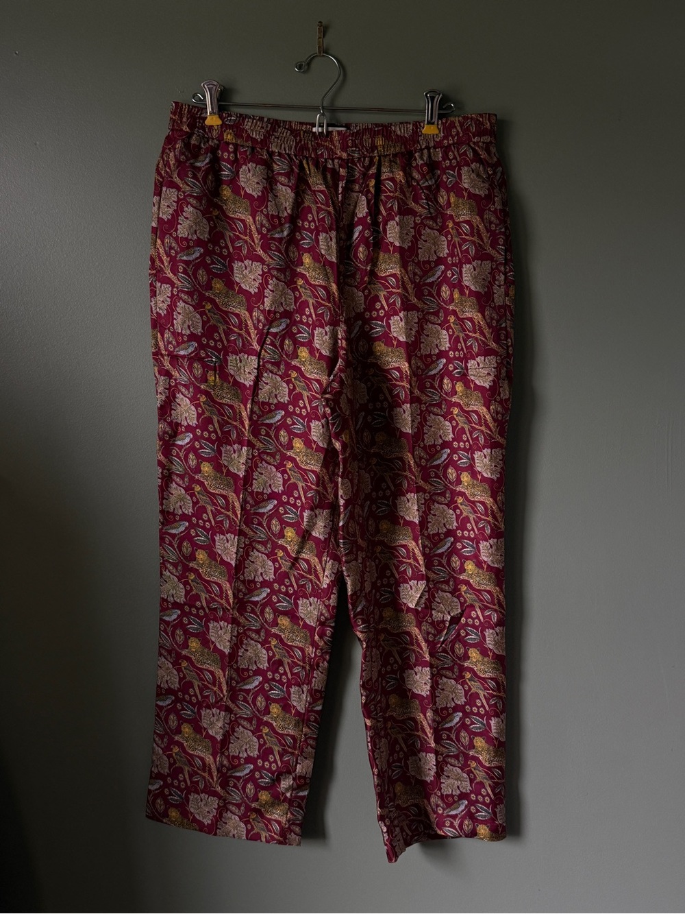 J.Crew Collection Pull-On Silk-Twill Pants in
Jungle Cat Print - See Description